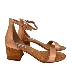 Steve Madden Rose Gold Irenee Heeled Ankle Strap Heels Size 7.5